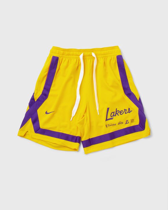 Nike LA LAKERS WNK DF FLY CROSSOVER SHORTS Black/Yellow -  BLACK/AMARILLO/FIELD PURPLE