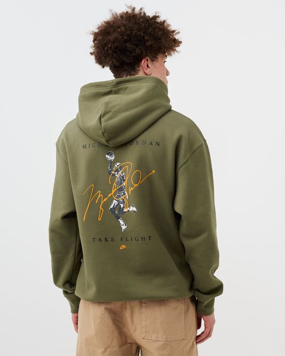 Jordan Jordan Essentials Graphic Fleece Hoodie Green MEDIUM OLIVE