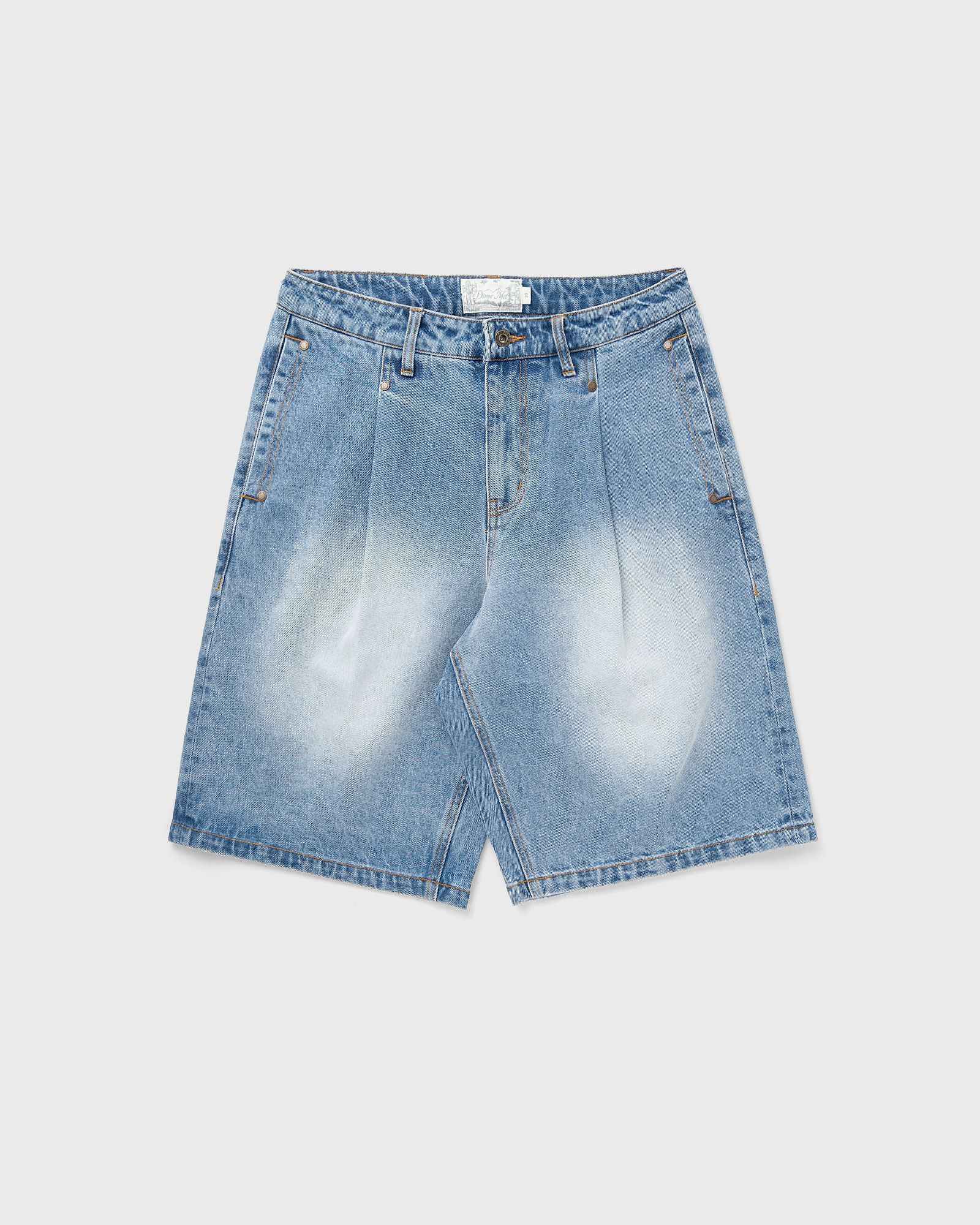 Pleated Denim Shorts
