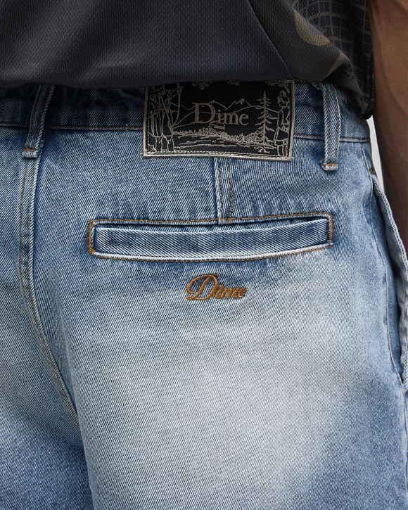 Pleated Denim Shorts