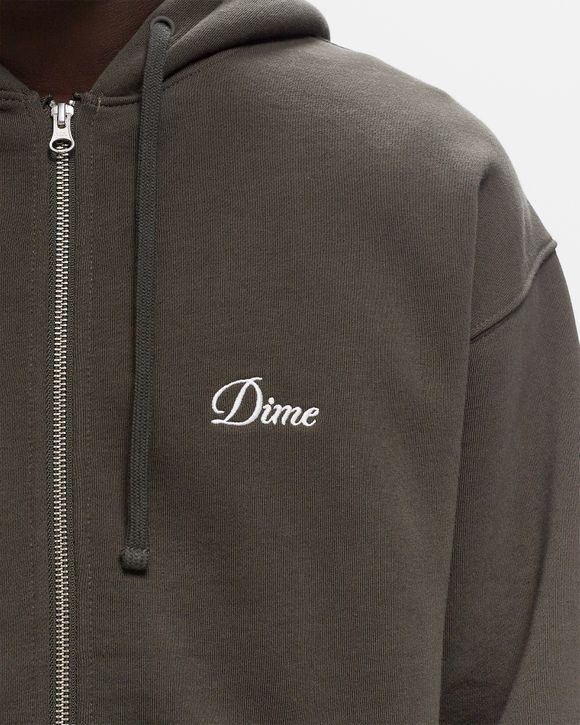 Dime MTL Cursive Zip Hoodie Brown | BSTN Store