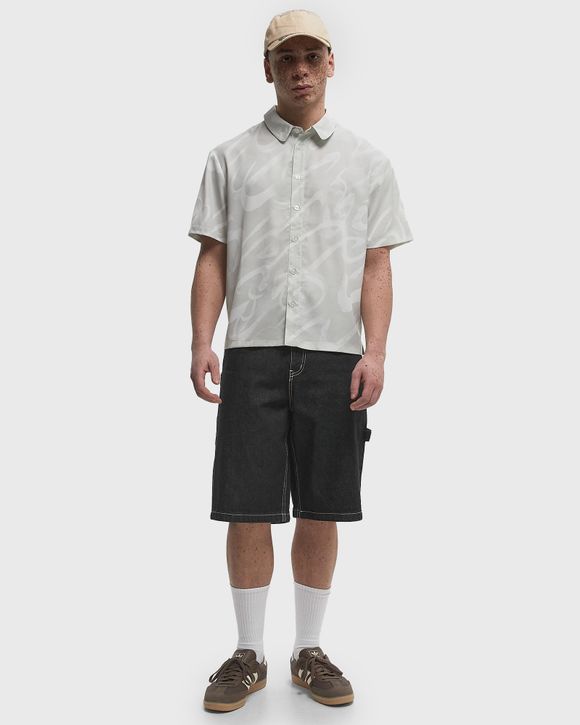 JNCO Jean Shorts Black Cargo Wide Skater Embroider Flaming