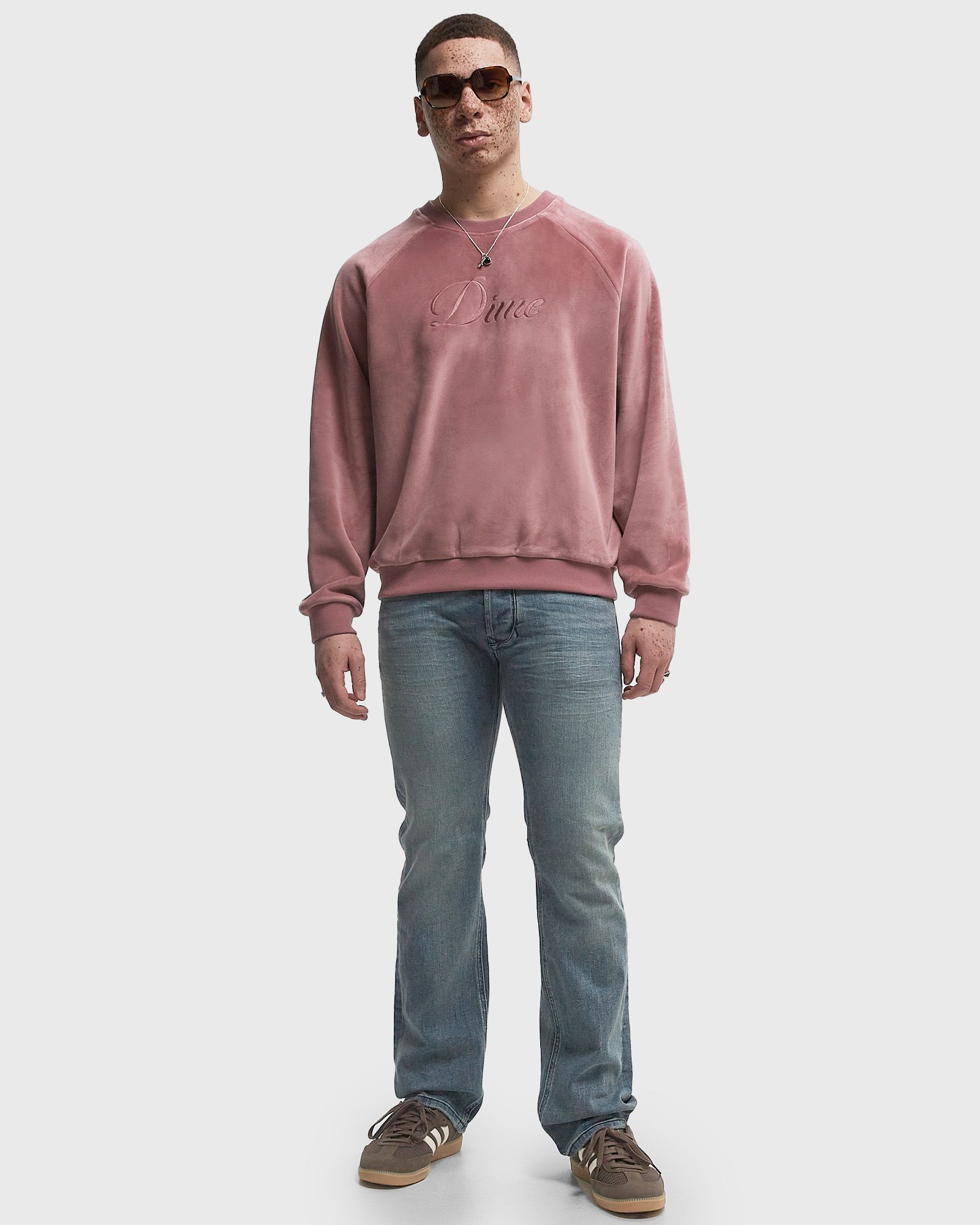 Cursive Velvet Crewneck