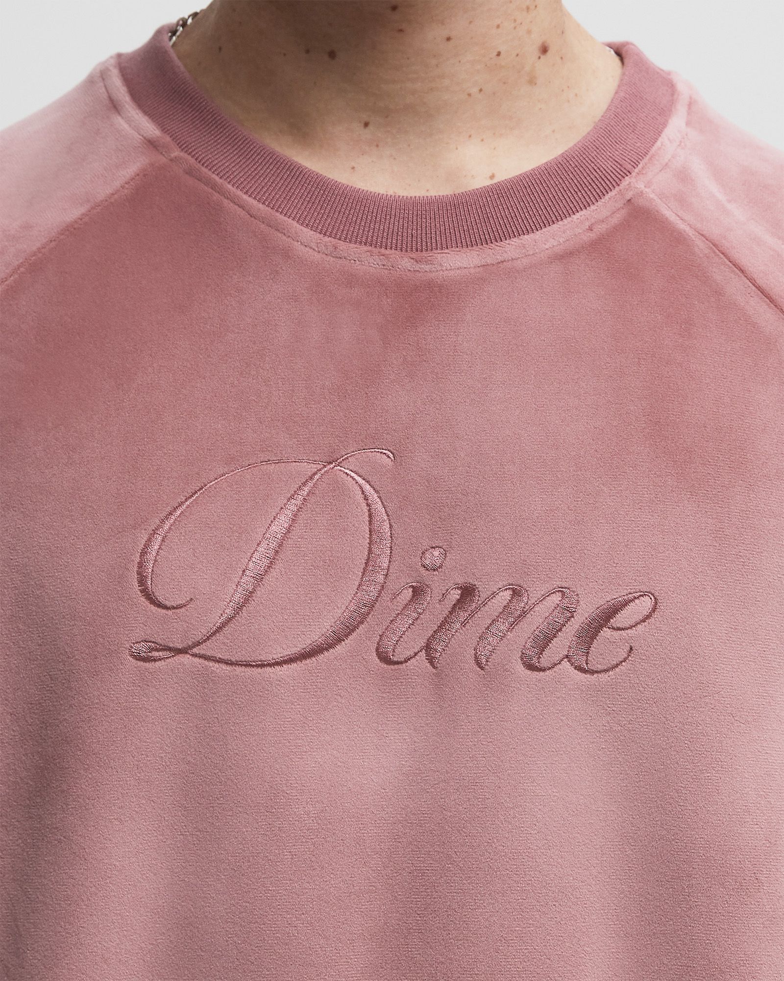 Cursive Velvet Crewneck