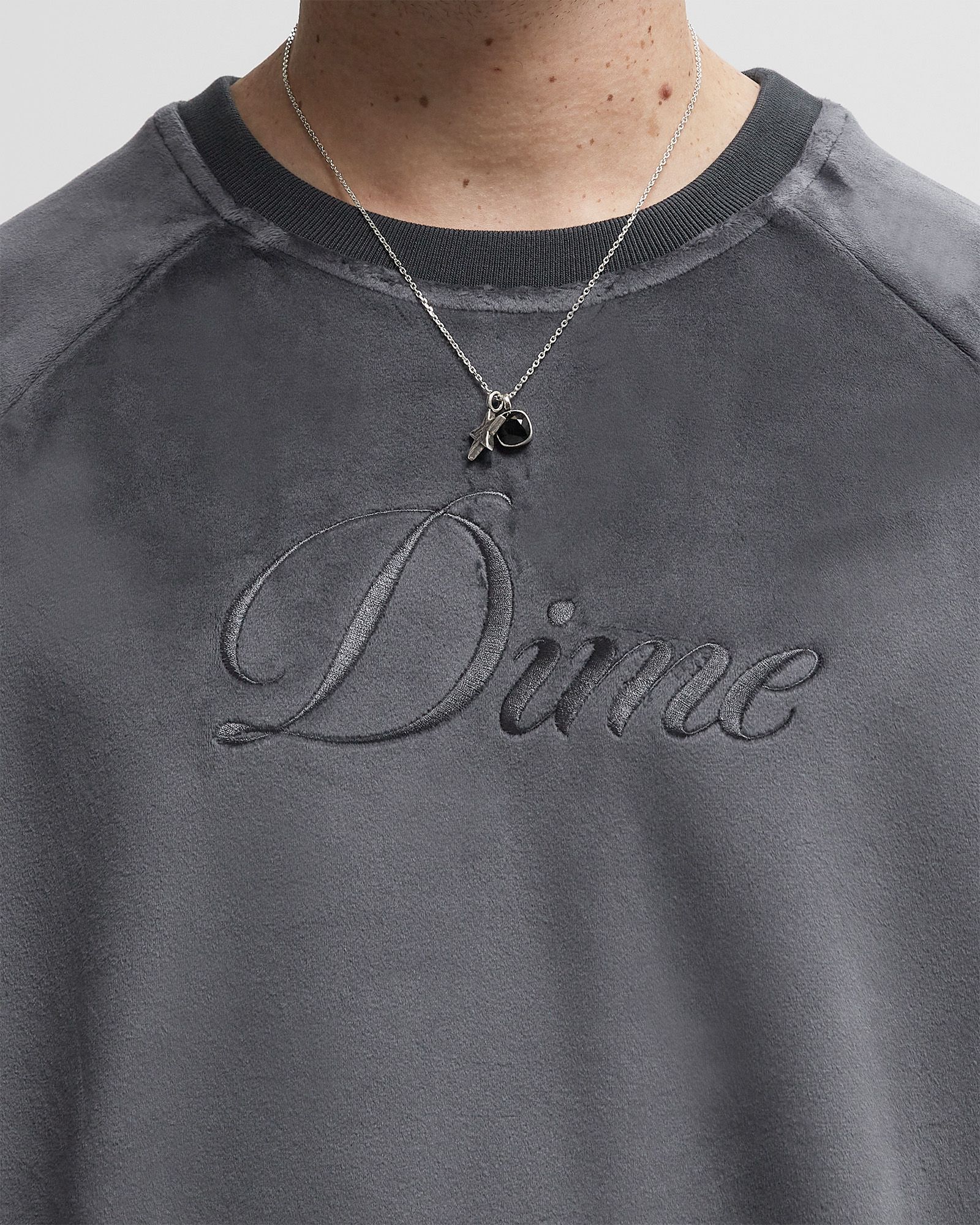 Cursive Velvet Crewneck