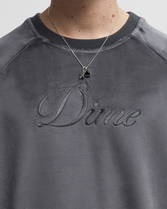 Dime MTL Cursive Velvet Crewneck Grey | BSTN Store