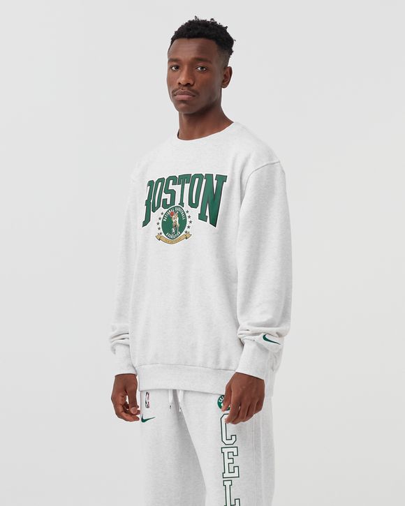 Nike Boston Celtics Courtside NBA Fleece Crew Sweatshirt Black - BIRCH  HEATHER