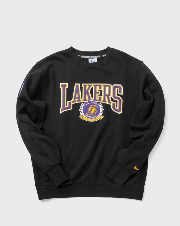 Nike Los Angeles Lakers Courtside NBA Fleece Crew Sweatshirt Black - BLACK