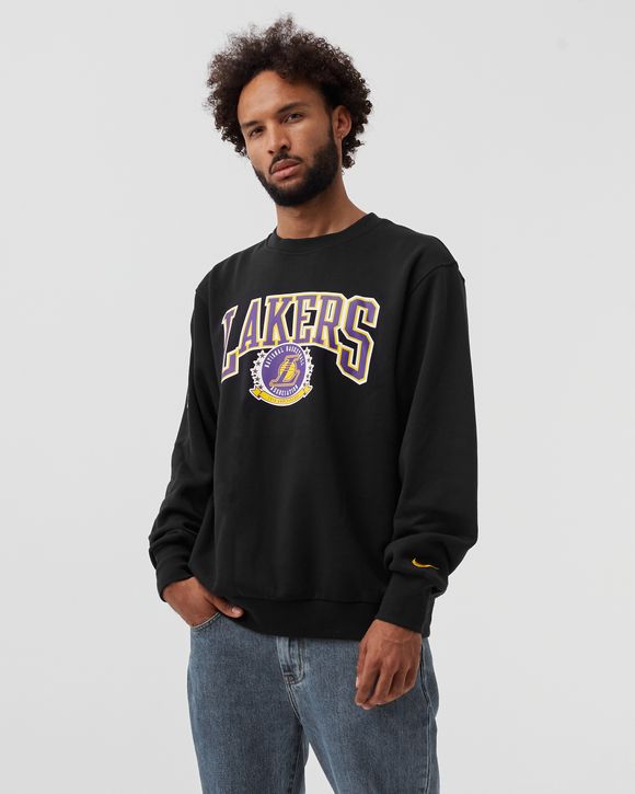 Nike Los Angeles Lakers Courtside NBA Fleece Crew Sweatshirt Black - BLACK