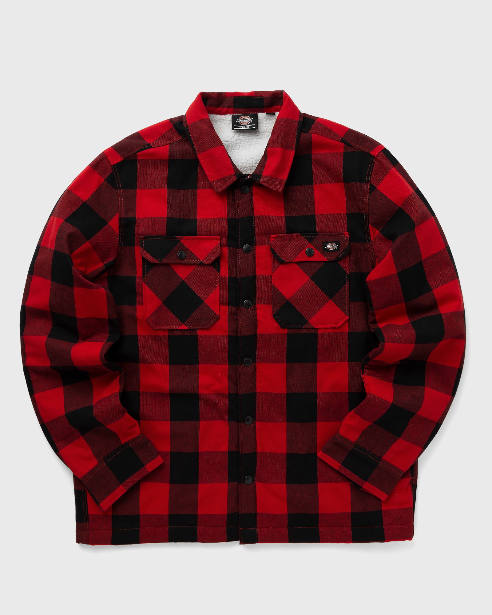 DICKIES - lined sacramento men longsleeves black|red in größe:m