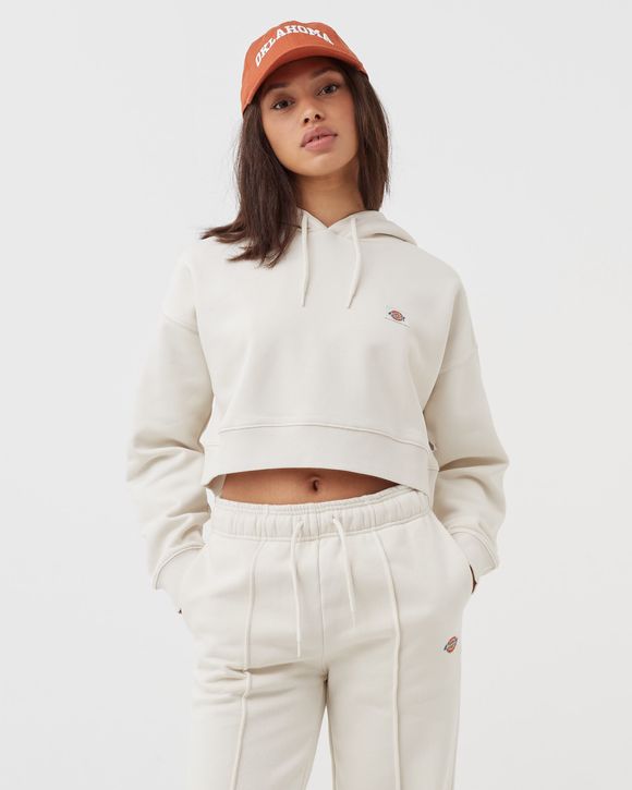 White champion cropped clearance hoodie