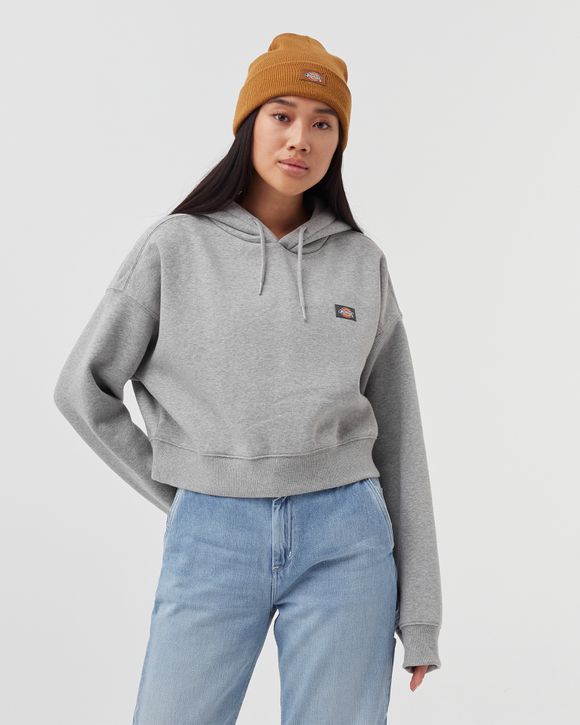 Dickies Banded Bottom White Crop Hoodie