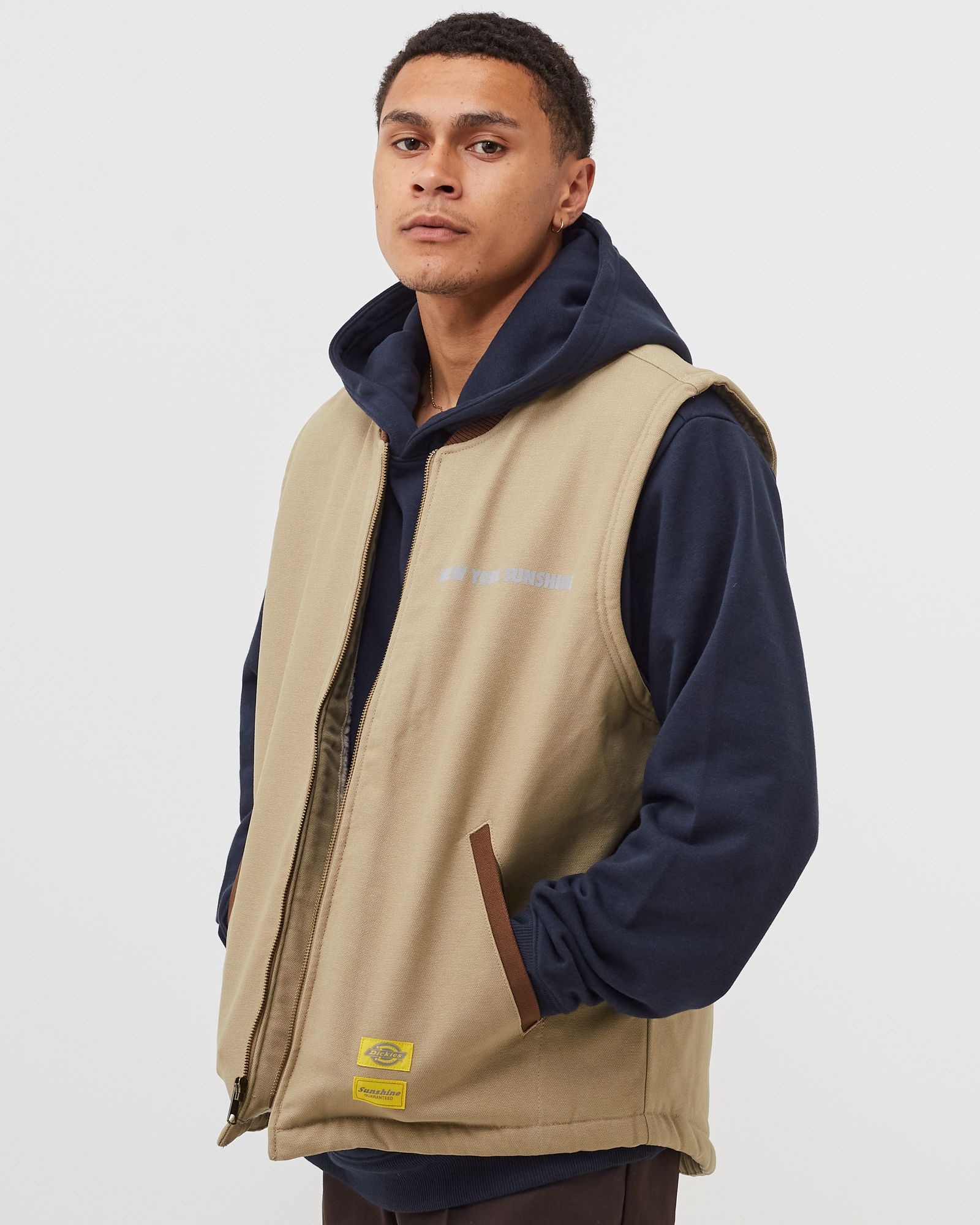 DICKIES x NYS SHERPA LINED DUCK VEST DESERT