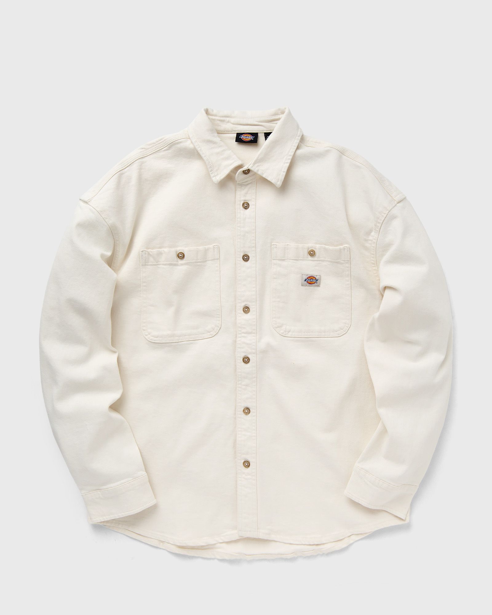DICKIES - houston shirt men longsleeves white|beige in größe:l