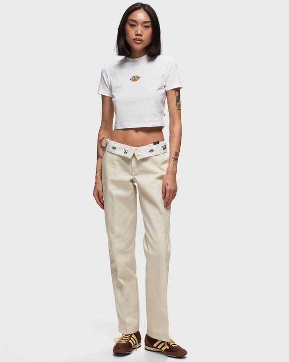 Dickies 874 Cropped Work Trousers In White for Women