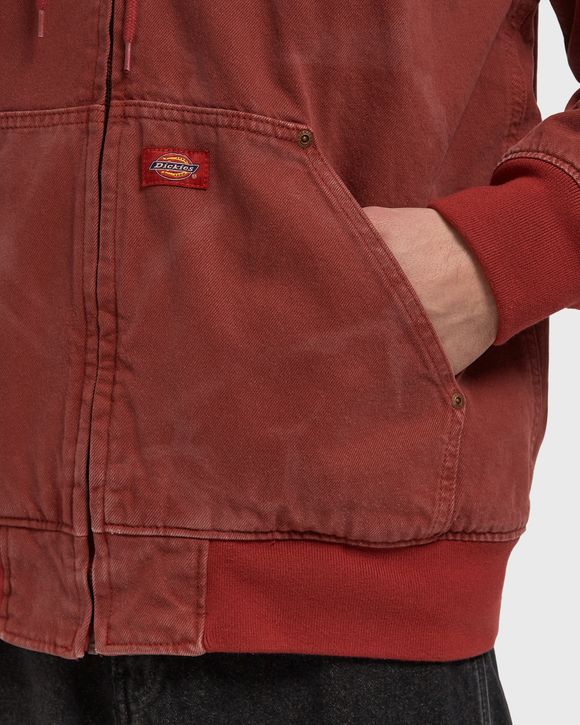 LINED DENIM HOODED BOMBER