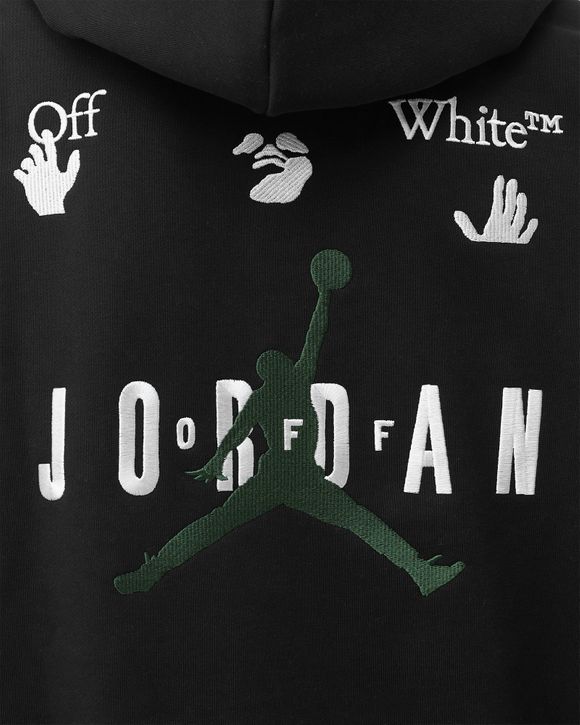 Jordan Air Jordan x Off White Hoodie Black BLACK WHITE FOREST GREEN