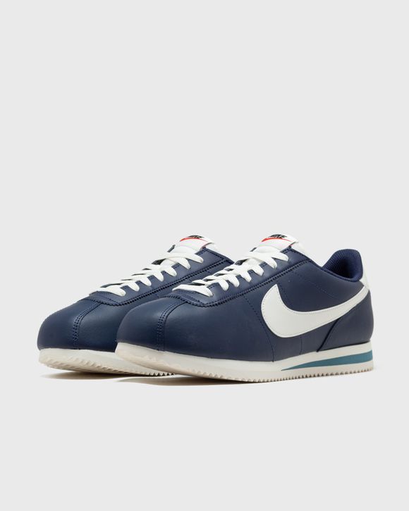 Navy blue and outlet white nike cortez