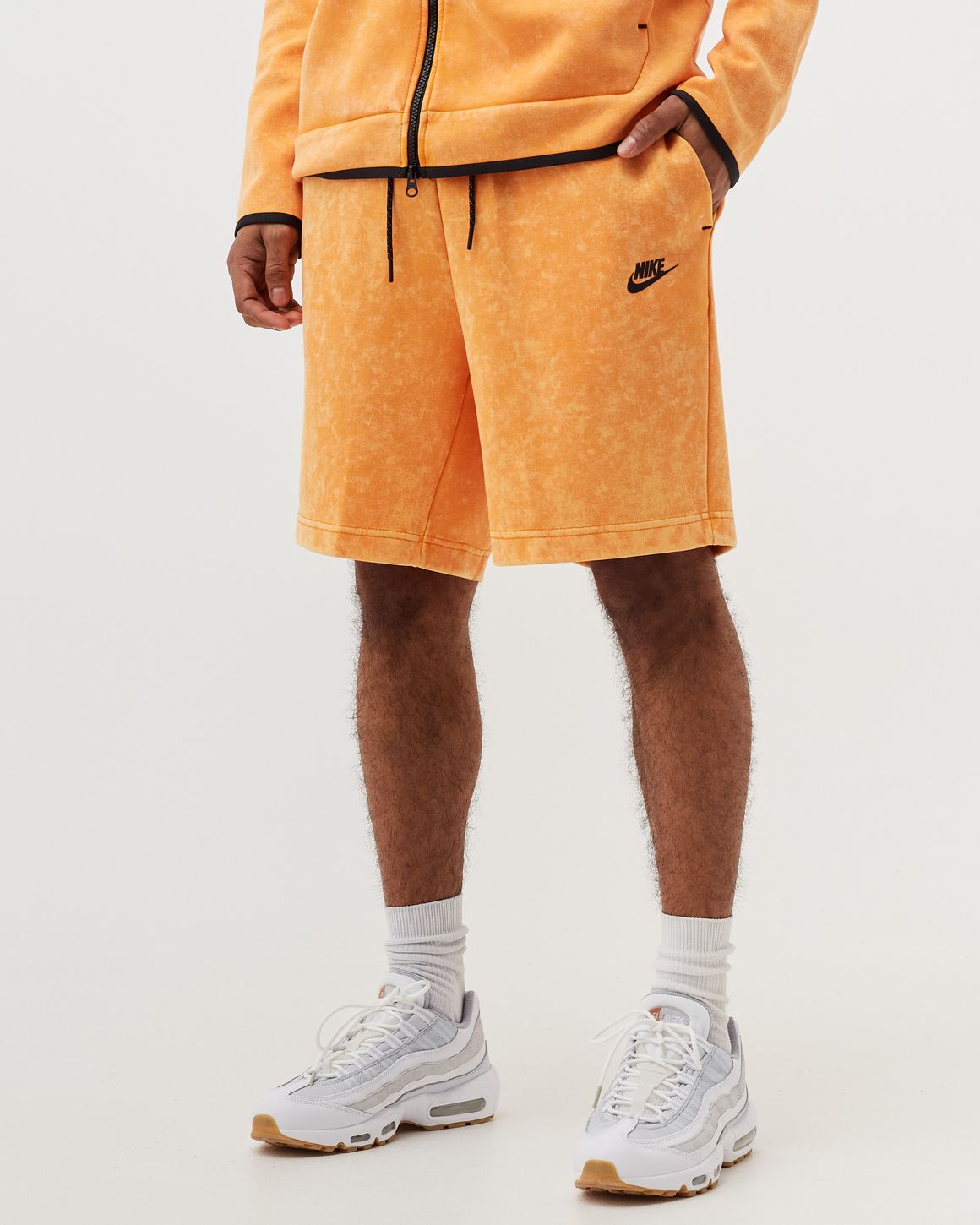 Orange nike tech shorts sale