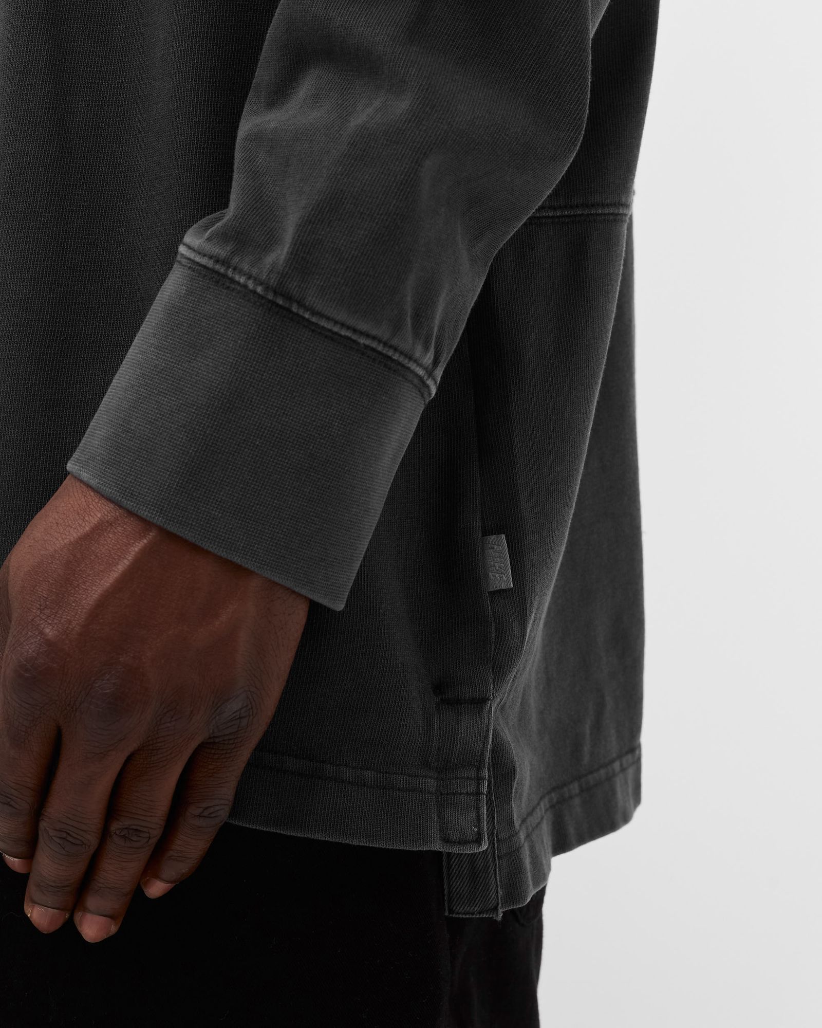 Washed Long-Sleeve Mock Top