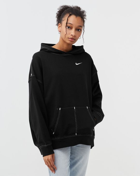 Nike mini swoosh discount oversized hoodie in blac