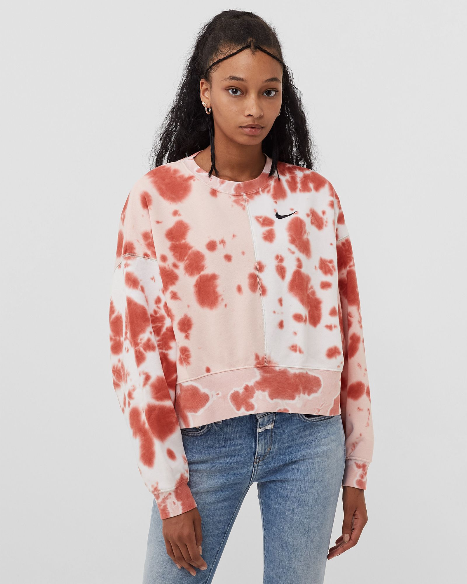 WMNS Oversized Fleece Tie-Dye Crew Sweatshirt