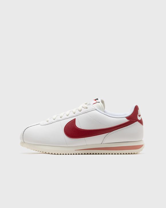 Nike cortez white store leather red swoosh