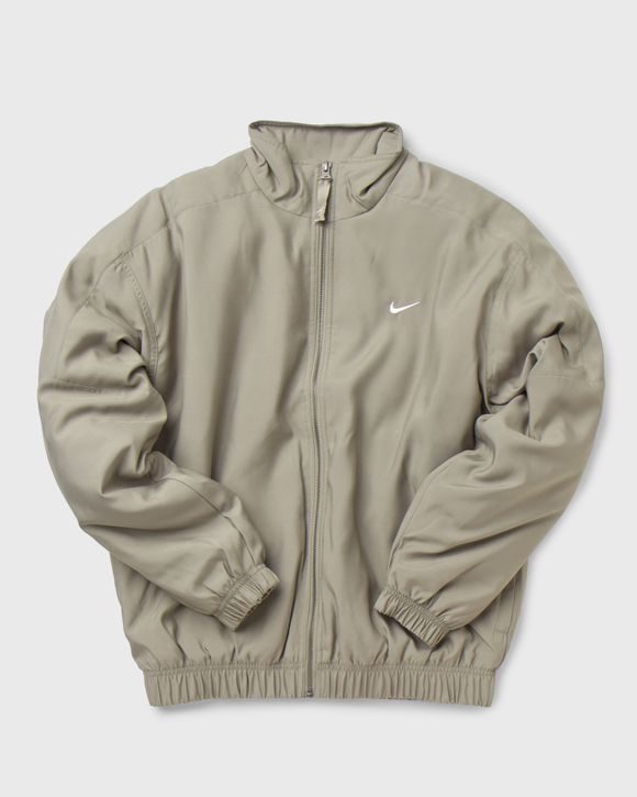 Nike Solo Swoosh Satin Bomber Jacket Green - LIGHT ARMY/KUMQUAT/WHITE