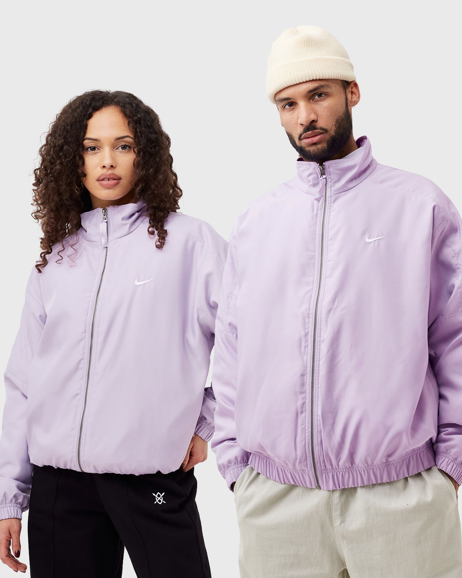 SOLO SWOOSH SATIN BOMBER JACKET