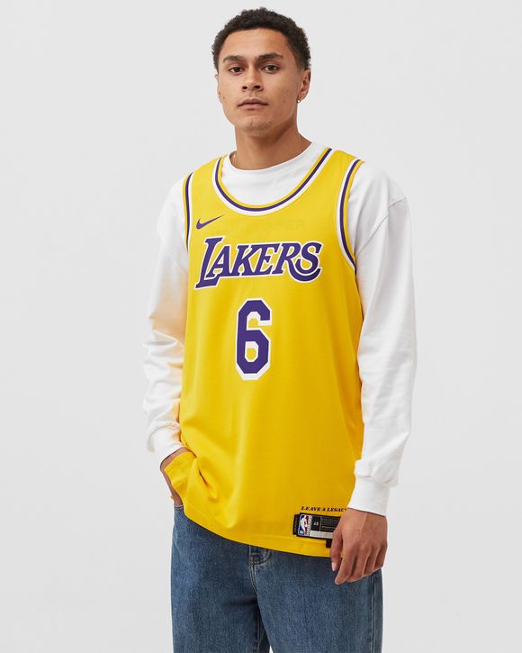 Nike Youth Hardwood Classic Los Angeles Lakers LeBron James Number 6 Dri-Fit Swingman Jersey - White - XL Each