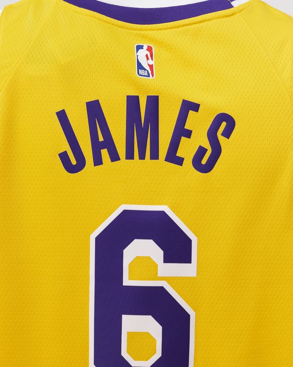 LeBron James Nike Los Angeles Lakers Yellow Swingman Jersey Size XL (52)