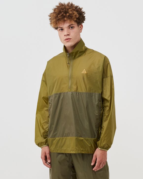 Nike ACG CINDER CONE HALF ZIP Green - PILGRIM/MEDIUM OLIVE/GOLD SUEDE