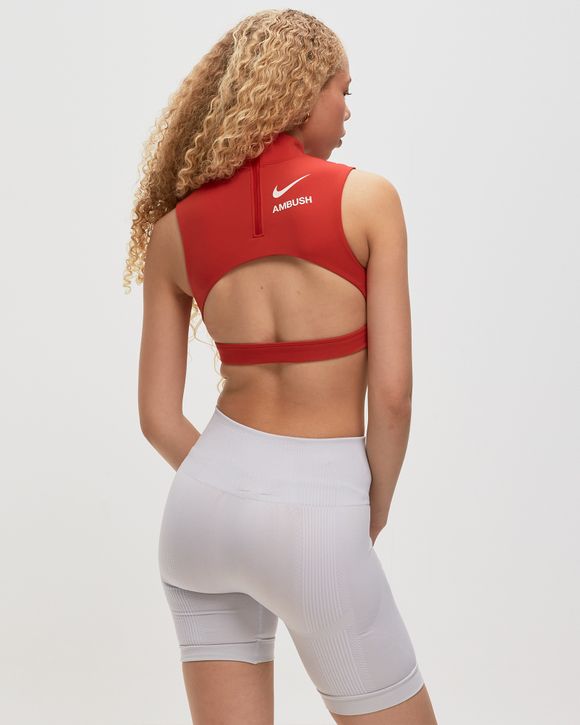 Nike Pro Dri-FIT Cropped Tank - Light Curry-White – Carbon38