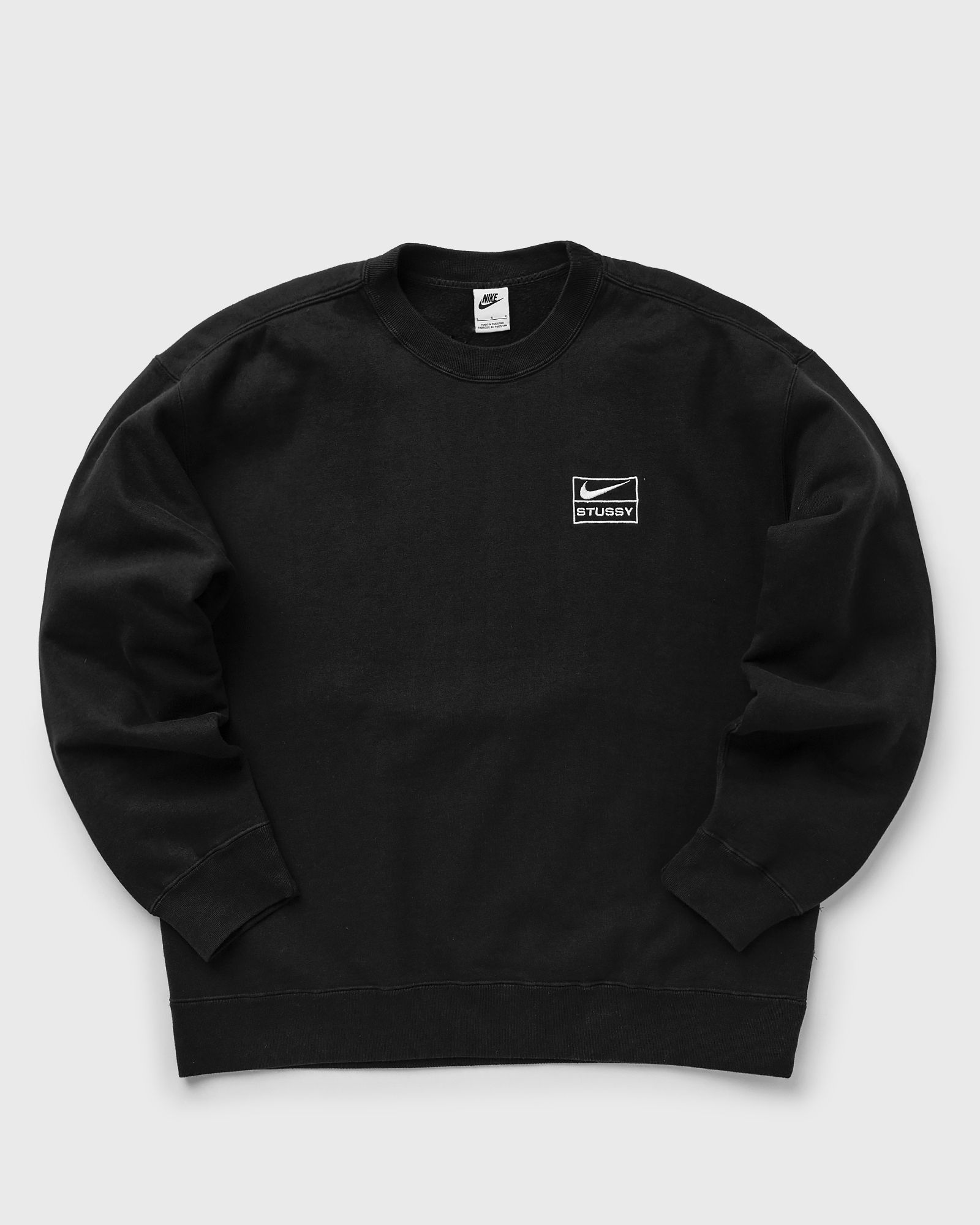 Nike x STUSSY WASHED FLEECE CREW Black | BSTN Store