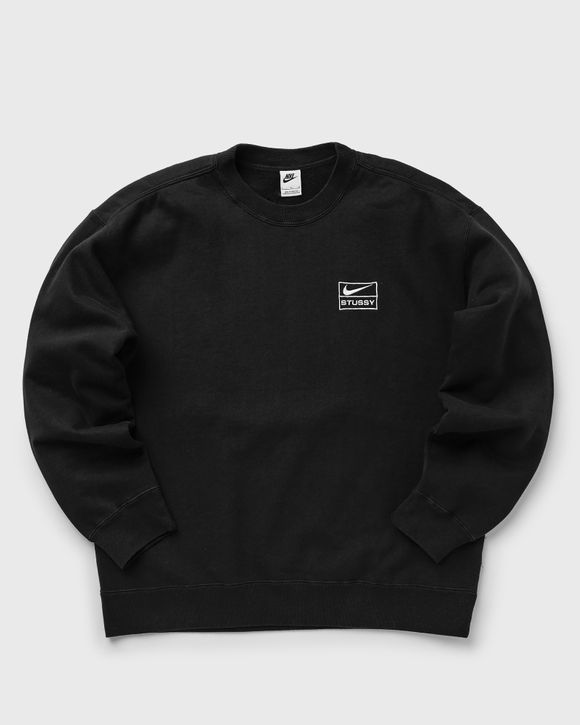 Nike x STUSSY WASHED FLEECE CREW Black - BLACK/BLACK/SAIL