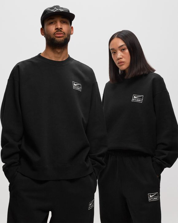 Nike x STUSSY WASHED FLEECE CREW Black | BSTN Store