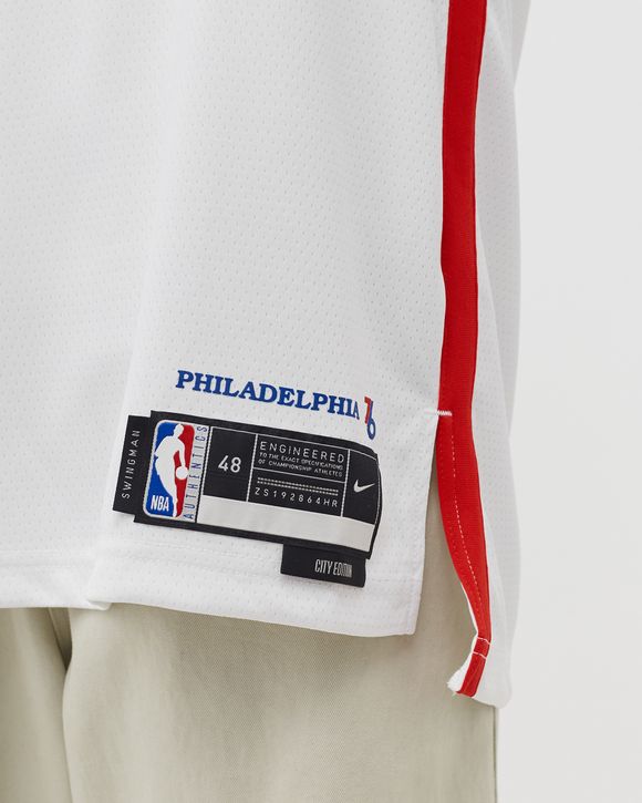 Men's Philadelphia 76ers Joel Embiid Nike Cream Swingman Jersey