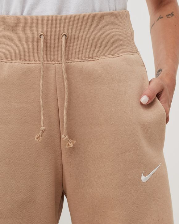 Nike WMNS Phoenix Fleece High-Rise Wide-Leg Pants Brown - HEMP/SAIL