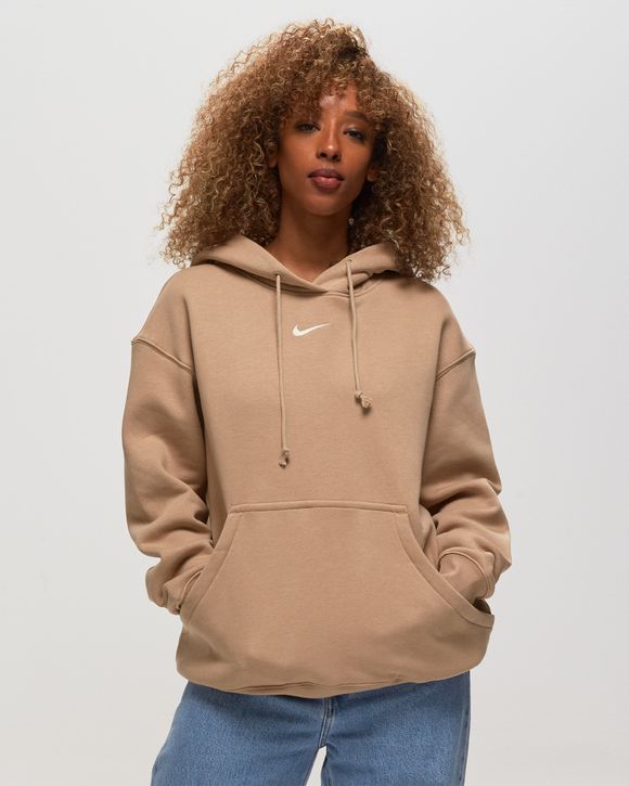 Nike WMNS Phoenix Fleece Oversized Pullover Hoodie Brown