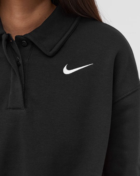 Nike WMNS Phoenix Fleece 3 4 Sleeve Crop Polo Sweatshirt Black BSTN Store