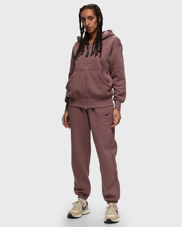 Nike WMNS Phoenix Fleece High-Waisted Oversized Sweatpants Purple - SMOKEY  MAUVE/BLACK