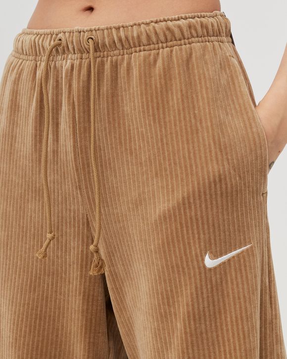 Nike Sportswear Velour High Waist Wide Leg Pants In Brown