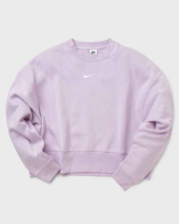 Nike WMNS ESSENTIAL FLEECE CREW SWEATSHIRT Purple DOLL WHITE