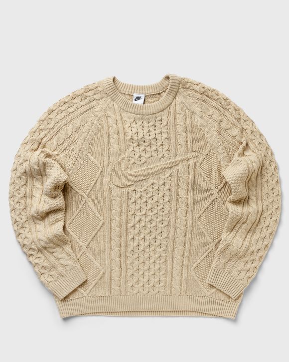 現金特価 新品 NIKE CABLE KNIT SWEATER ベージュ XL asakusa.sub.jp