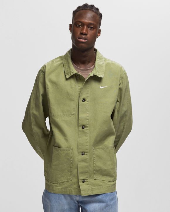 Nike Life Unlined Chore Coat Green - OIL GREEN/WHITE