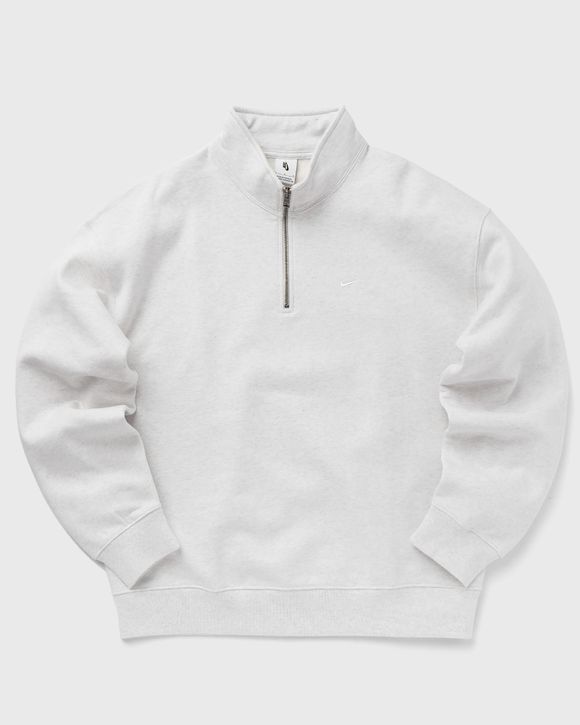 Nike Solo Swoosh 1/4-Zip Top Grey - BIRCH HEATHER/WHITE