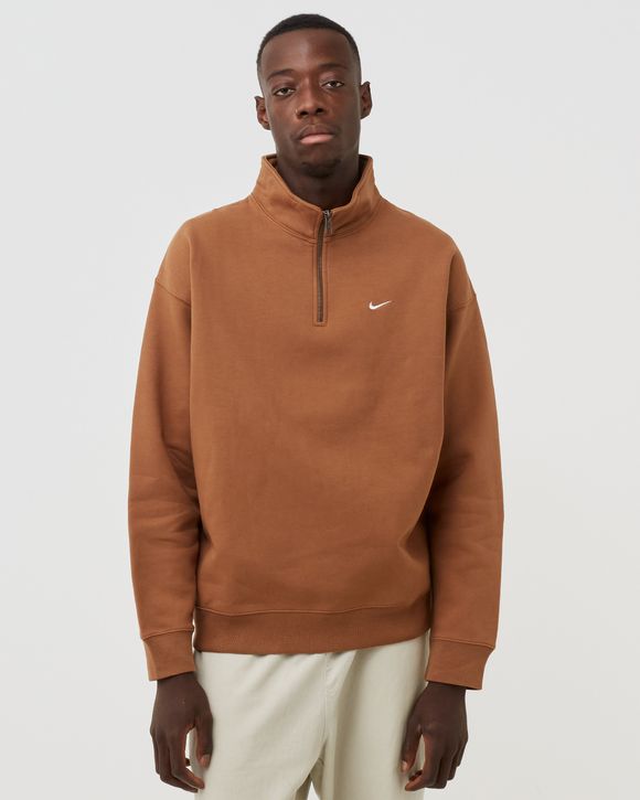 Nike Solo Swoosh 1/4-Zip Top Brown - ALE BROWN/WHITE