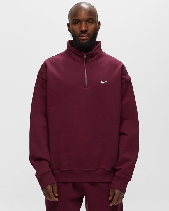 Nike Solo Swoosh 1/4-Zip Top Red - NIGHT MAROON/WHITE