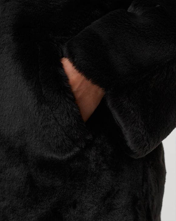 Nike WMNS Plush Faux Fur Long Jacket Black - BLACK/DK SMOKE GREY/SAIL