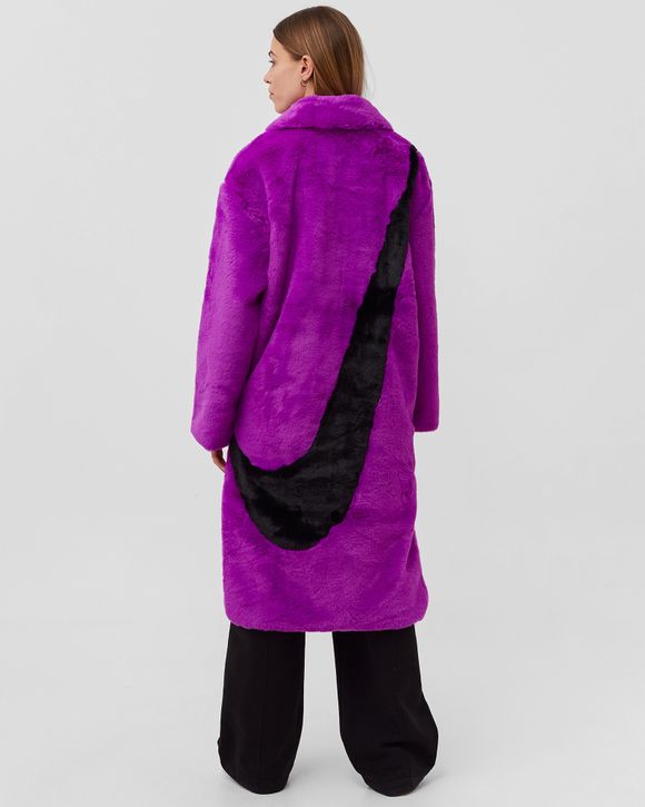 Nike WMNS Plush Faux Fur Long Jacket Purple